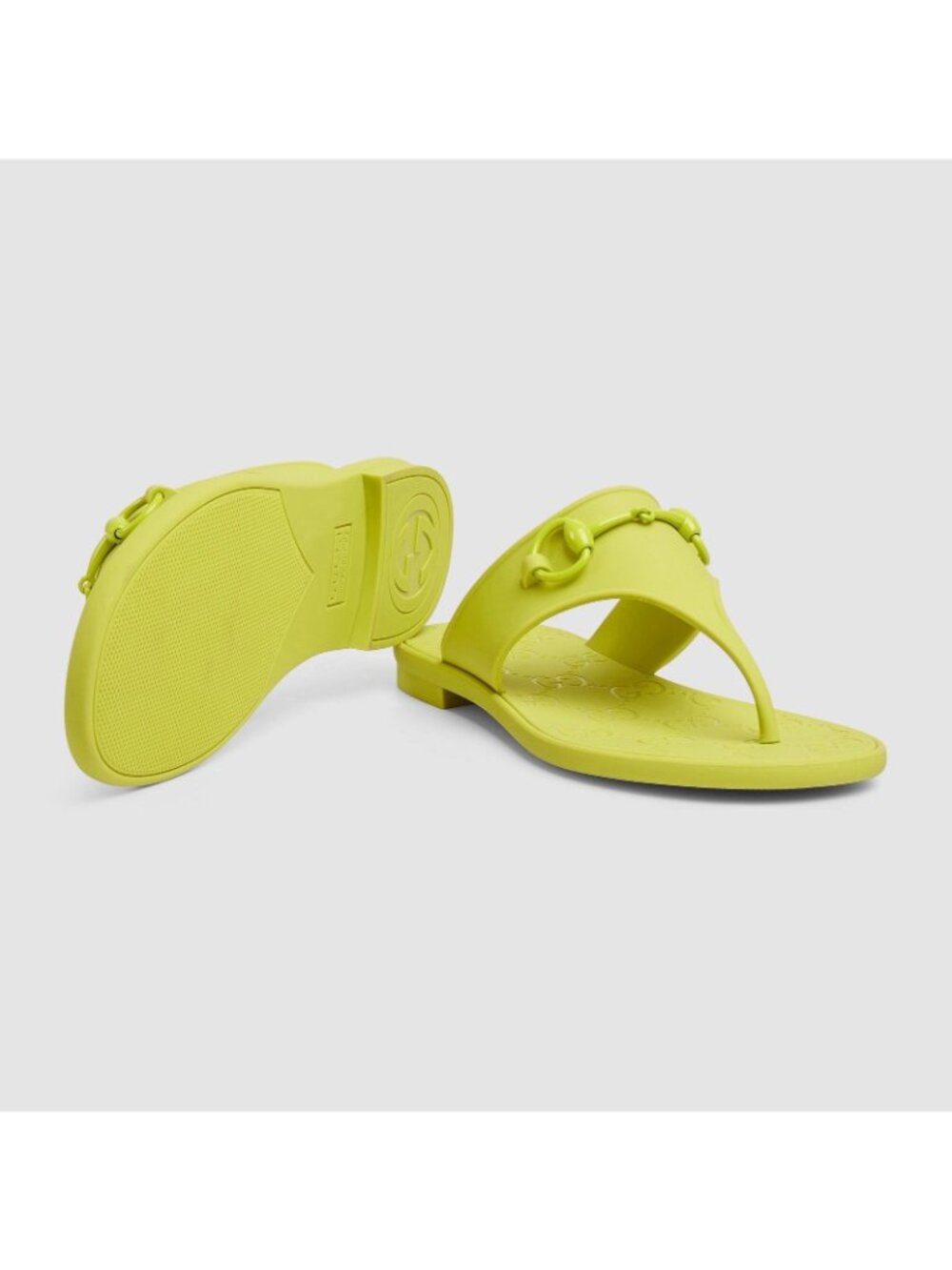 NEW Gucci Women's Thong Sandals Shoes Horsebit Green GG Sz 38 100% Authentic - Picture 2 of 10